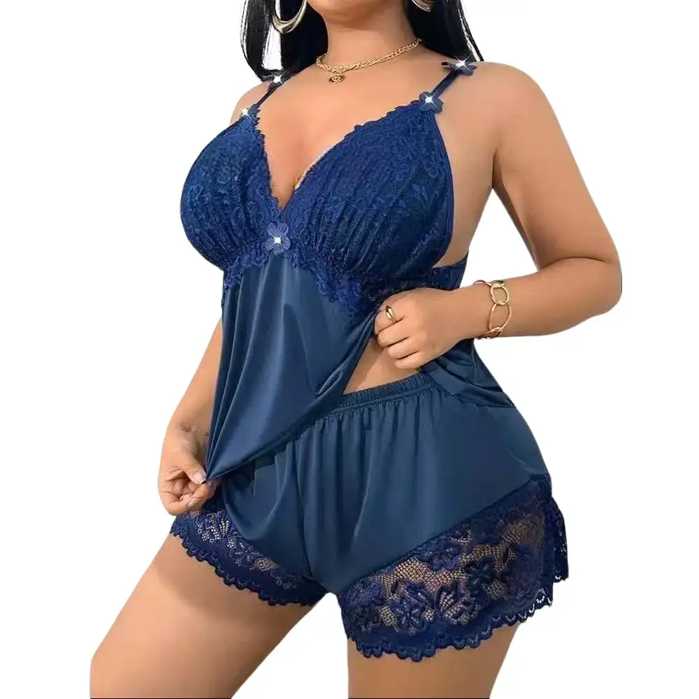 Womens Sweetness Cami Set Lace Camisole Lingerie Nightwear Pajamas Lounge Sets Elegance Loungewear