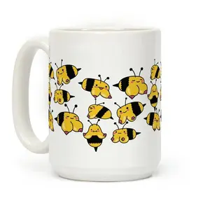 Boobees Pattern Coffee Mug, 11 Oz or 15 Oz Ceramic Drinkware with Large Handles, Printed in the Usa, Gift for Women for Men