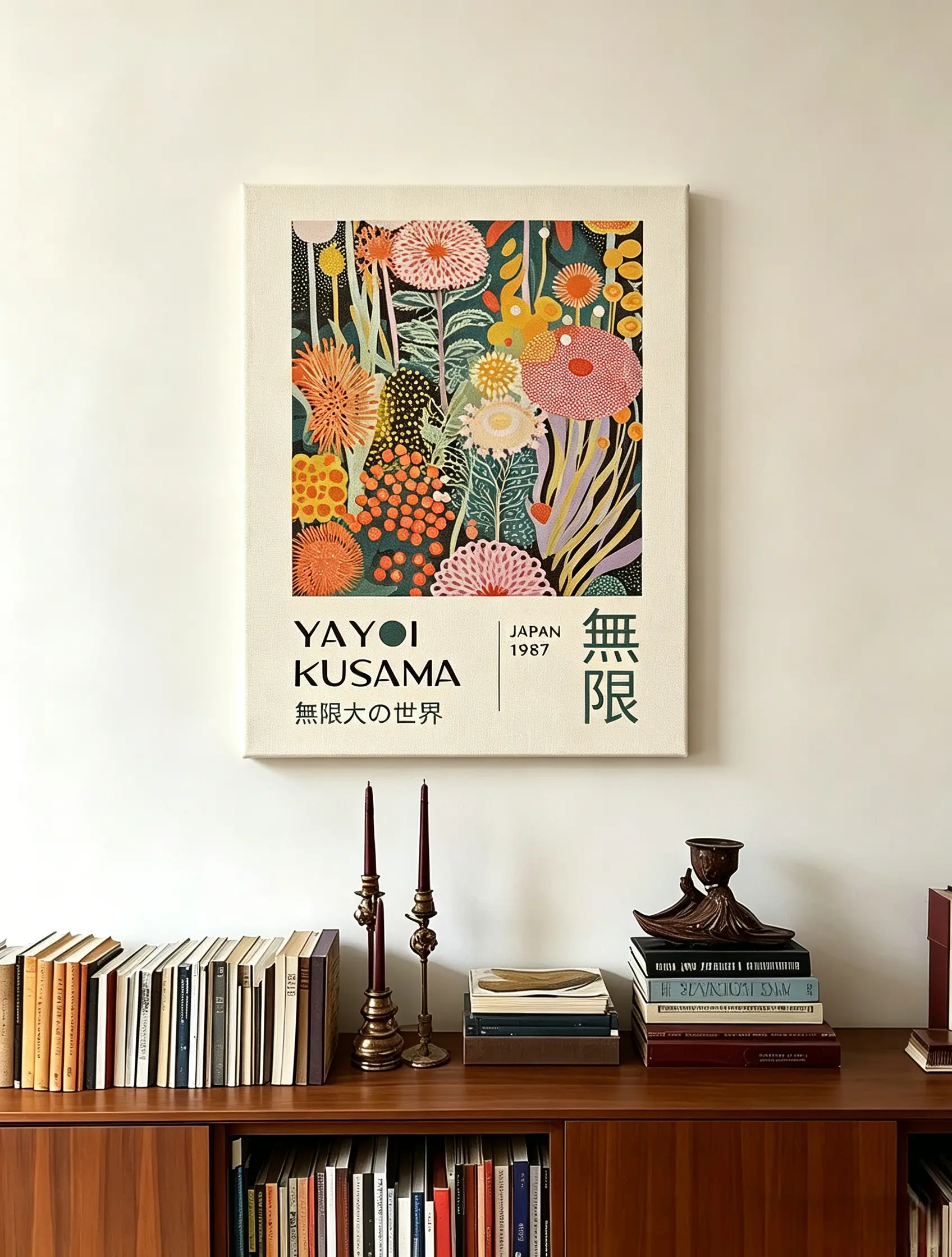 Abstract Yayoi Kusama Posters Japanese Wall Art Vintage Tokyo Aesthetic Prints Yayoi Kusama Inspired Japanese Gallery Wall Art for Stylish Room Bedroom Living Room Decor 12x18in Unframed