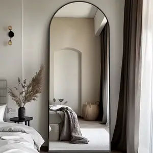 Rectangular Full Body Mirror with Stand for Bedroom