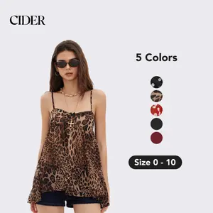 Cider Chiffon Printed Bowknot Oversized Mini Nightdress, Women’s Leopard Printed and Polka Dot Printed Chiffon Top for Daily Summer Wear, Cute & Sexy Top for Summermusthaves Top #dealsforyoudays