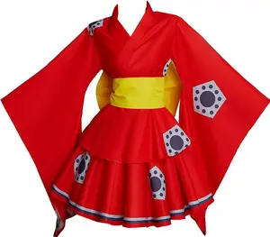 Anime Cosplay Country Kimono Cosplay Female Red Lolita Dress Yukata Kimono Bath Robe Uniform Halloween Outfit
