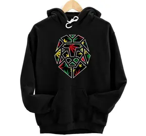 Rasta Colors, Lion Shape Design, Plant Leaf Hoodie, Sweatshirt, T-Shirt