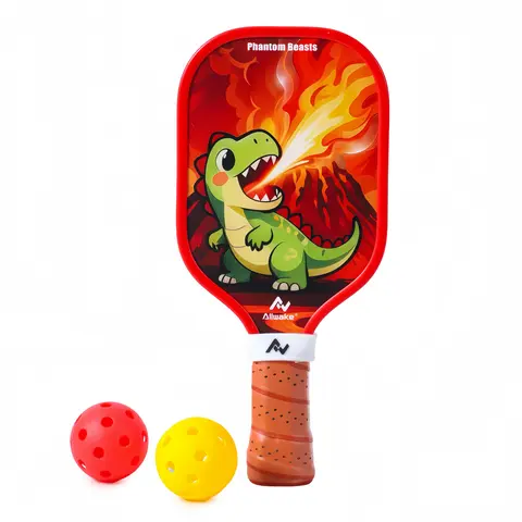 ALLWAKE Mini Pickleball Paddle Set for Kids, Lightweight Design with Small Grip, Includes 1 Graphic Paddle & 2 Pickle Balls for Family Game Night, Pickleball Sports (Suitable for Girls), Girl