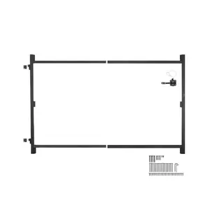summervibes VEVOR Gate Building Kit, Fits 40 to 72 inWide Openings, Up from 4 to 5 ftHigh Fence, Adjustable Gate Building Kit, Anti Sag Full Gate Frame Kit with Latch Lock and Screws, for Wooden Fence, Iron