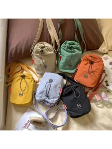 Sports Phone Bag Nylon Crossbody Bag Multi-functional Messenger Bag Men's and Women's Casual Shoulder Bag Fitness Drawstring Water Cup Bag