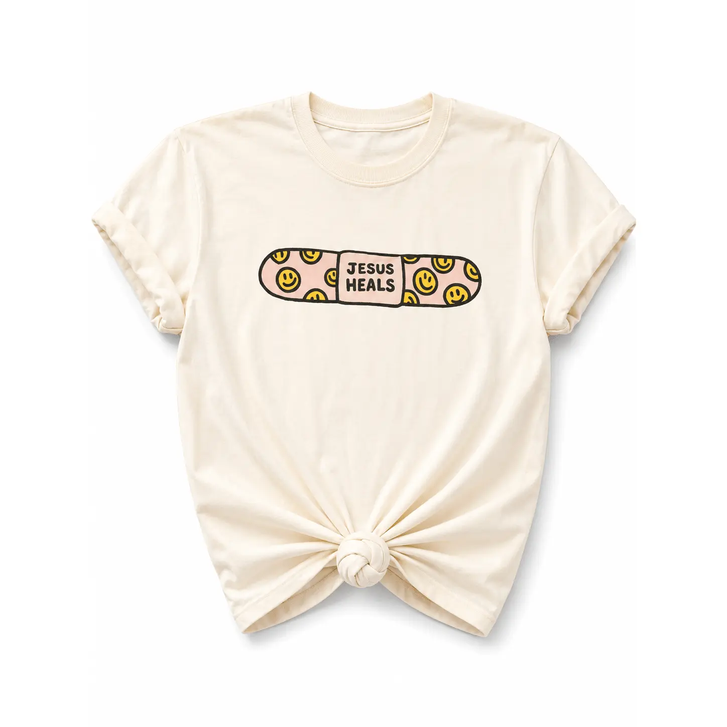 Plus/Reg Short Sleeve "Jesus Heals" Graphic Tee