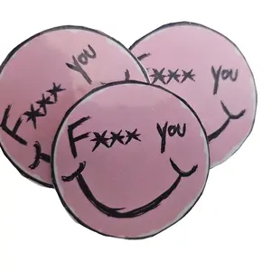 F*** You Sticker, Pink Happy Face, Bold Sticker Decor