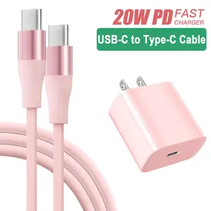 JIMROZ 20W PD 3.0 Fast Charger Type c charger & 20W 6.6FT Fast Charging Cable, USB-C To USB-C Cable Compatible with Apple Samsung Huawei OPPO Xiaomi, Phone Accessories
