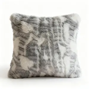 Faux Snow Leopard Fur Decorative Throw Pillow Covers 18x18 Inch – Ultra Soft Plush Animal Print Cushion Cases with Hidden Zipper, Fluffy and Cozy Sofa & Bed Accents for Living Room or Bedroom Decor, Home Makeover Lovers，Gift for Mother’s Day