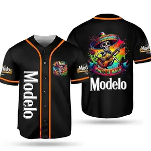 Cinco de Mayo Modelo Skull Baseball Jersey, Modelo Beer Cinc
