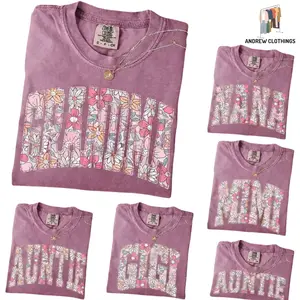 Custom Mama Shirt Comfort Colors, Boho Floral Grandma Tee, Nana Mimi Gigi Gift, Personalized Family Shirt, Andrew Clothings