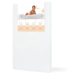 3" Mini/Portable Crib Mattress, Greenguard Gold & BSA Certified, Fits Portable & Mini Cribs, Lightweight Fiber Core, Waterproof Vinyl Cover (38"x24"x3")