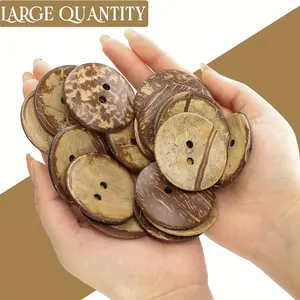 20 2-Inch Coconut Shell Buttons with 2 Holes - Natural Brown, Perfect for Crafts, Sewing and Decorative Decorations, Sewing Decorations | Natural Button Designs | Coconut Shell Buttons, Sewing Accessories, Handmade Crafts, Craft Supplies