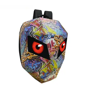 Crelander Iron Man Motorcycle Backpack Luminous LED Rider Pattern Helmet Motorcycle Riding Waterproof Backpack