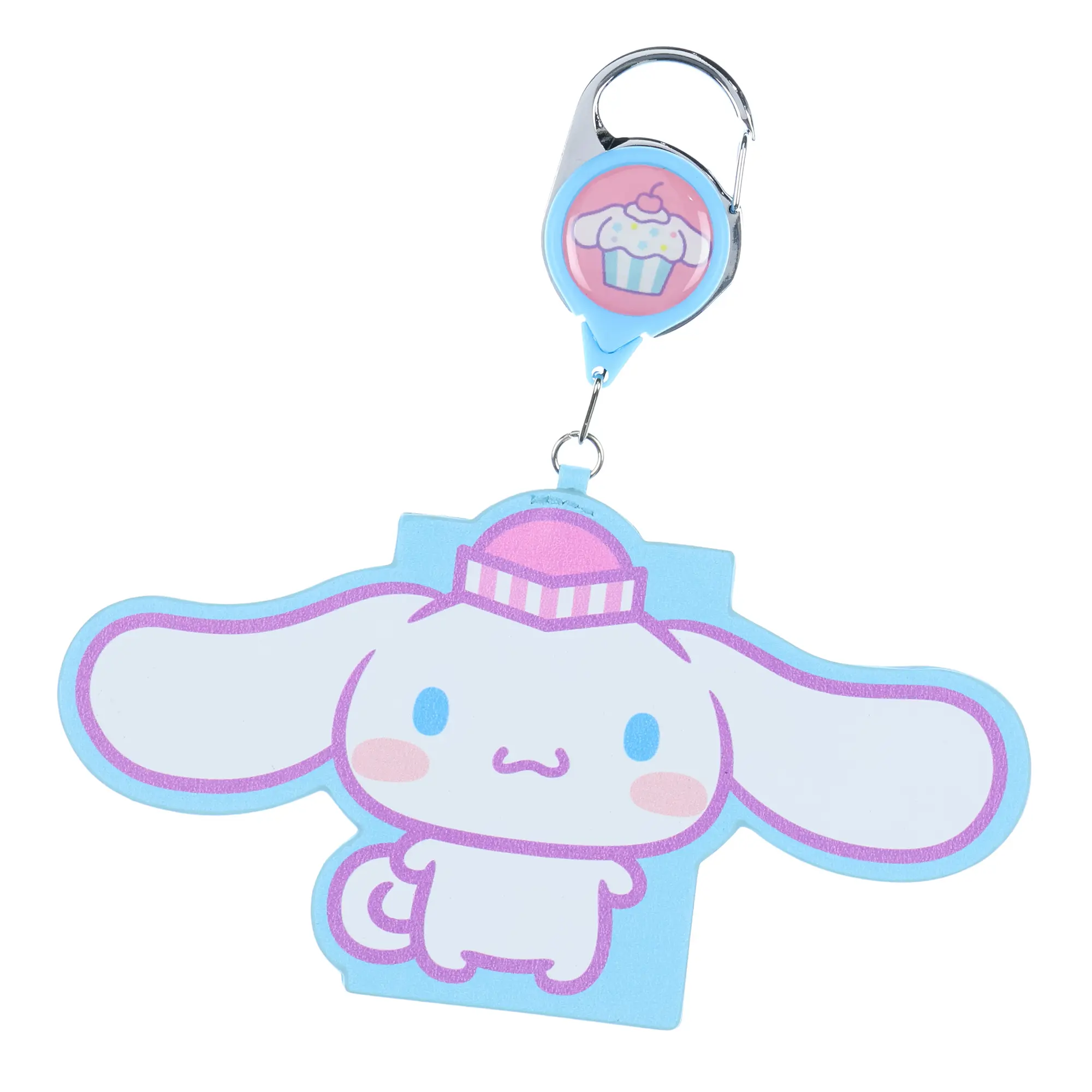 Hello Kitty and Friends Snack Shop Cinnamoroll Retractable ID Badge Reel Lanyard Keychain with Lobster Claw Clasp
