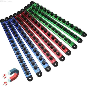 Magnetic Socket Holder Organizer Set: 9-Piece Detachable 1/4, 3/8, 1/2 Socket Trays Socket Organizer for Tool Box Drawer Holds 120-Piece Standard Size Sockets for Automotive Garage, Christmas giftC38tool que