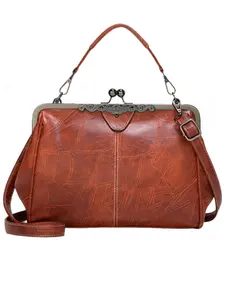 Women's Elegant PU Leather Handbag, Trendy Gorgeous Large Capacity Crossbody Bag, Chic Vintage Handbag & Crossbody Bag for Work & Daily Use, Elegant Commuter Bag, Handbag Shoulder Bag, Crossbody Purses