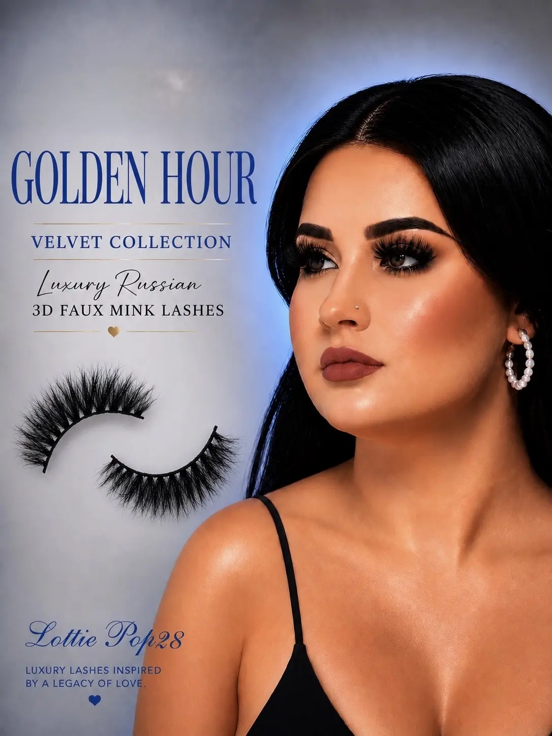 GOLDEN HOUR Velvet Collection Luxury Russian 3D Faux Mink Lashes Ultra-Soft Lightweight Handcrafted for All-Day Comfort & Glamorous Finish