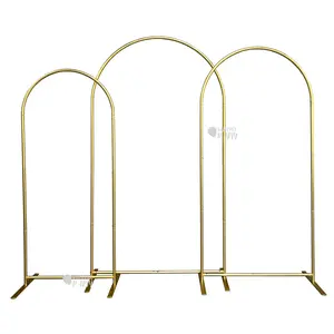 Gold Aluminum Alloy Tube Arch Backdrop Stand For Birthday Baby Shower Wedding Party Decoration