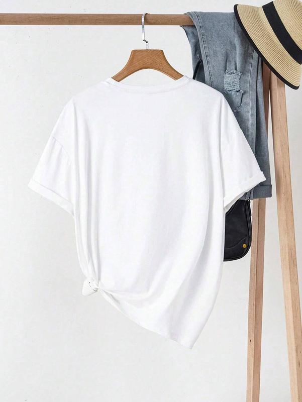 【Limited time deal】Women's Short Sleeve T-Shirts Multipack, Solid Color Round Neck Casual Tee Tops Women Underwear（T-shirt only）