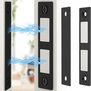 Magnetic Door Catch Screw in Black, Heavy Duty Cabinet Latch, Cabinet Drawer Door Magnets, Kitchen Magnets Closures, Dual Pocket Door Magnets for RV, Cabinet Door, Barn Door, Door Hardware