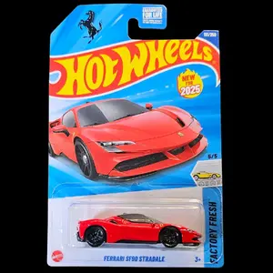 Hot Wheels 2025 Ferrari SF90 Stradale Mainline Case J Factory Fresh Edition 18/250 Red Racing Car Model Diecast Collectible