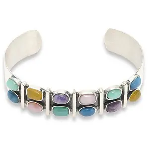 Mine Finds by Jay King Sterling Silver Multicolor Multi-Opal Cuff Bracelet