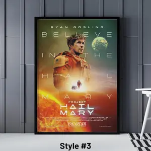Project Hail Mary Poster, Ryan Gosling Poster, Gift for Him, Gift for Her, Sci Fi Movie Poster, Space Astronaut Wall Art, Space Print