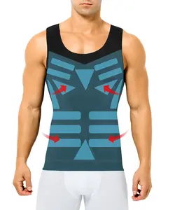 Arjen Kroos Men's Shapewear Seamless Silky Compression Tank Top  Body Shaper Undershirts