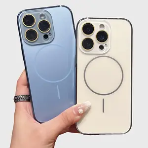 Electroplated Casing Magnetic MagSafe Case for iPhone 17/16/15/14/13/12/11 Pro Max/Air/Plus, Slim Shockproof Anti-Scratch Anti-Fingerprint Lightweight Durable Full Coverage Camera Protector Cell Phone Accessory, Accessories
