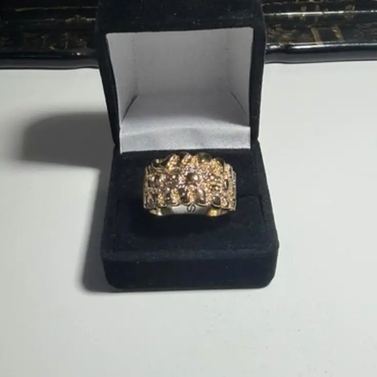Go Tone Nugget Ring - Size 12, Elegant Design for Men, Everyday Wear Fashion Accessory Rings