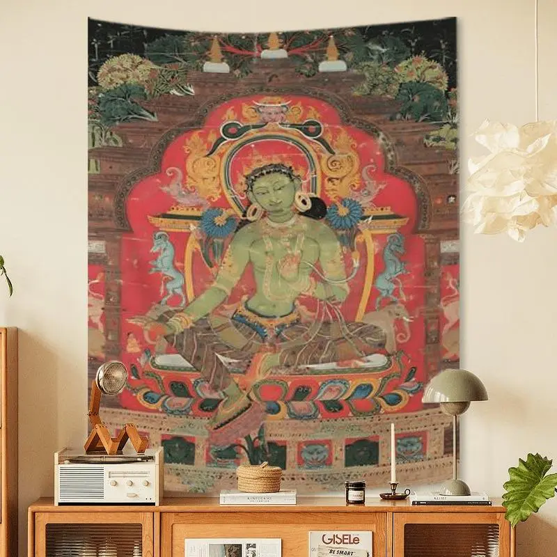 Buddha Pattern Tapestry, Aesthetic Wall Hanging Decor, Durable Polyester Tapestry, Wall Hanging for Meditation Room, Home Decor