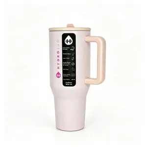 HydroJug 40oz Pastel Pink Insulated Stainless Steel Drinkware Flask, Leak-Proof Travel Tumbler, Keeps Drinks Cold 24H, Flasks Drinkware Flasks Bottles Bottled Bottled Mug Mug Portable Peace Stylish