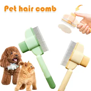 Pet comb - Loosens knots, removes loose hair, pet self-cleaning comb - Specifically designed for combing long hair, massaging, detangling and removing hair. removal comb