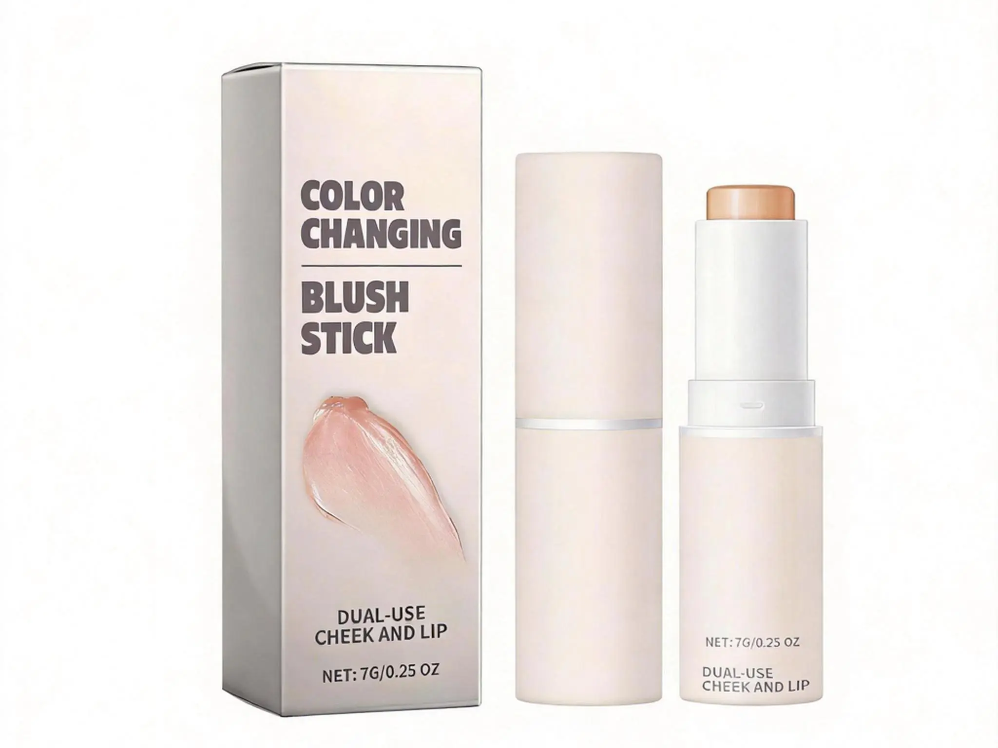 Gentle Color-Changing Blush Stick with Squalane for Radiant Cheeks & Lips, Lightweight Cream Makeup for a Natural Glow, Casual, Youth, Adapts Skin, No, Unscented