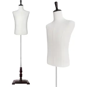 Male Mannequin Torso with Stand, 61"-78" Height Adjustable Body Dress Form Mannequin Body for Clothing Retail Sewing Shop