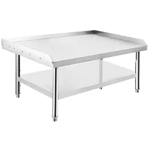【GARVEE】Stainless Steel Grill Stand Table, 36x30x24 inch with Adjustable Storage Undershelf, Durable Equipment Stand for Hotel, Home, and Commercial Restaurant Kitchens