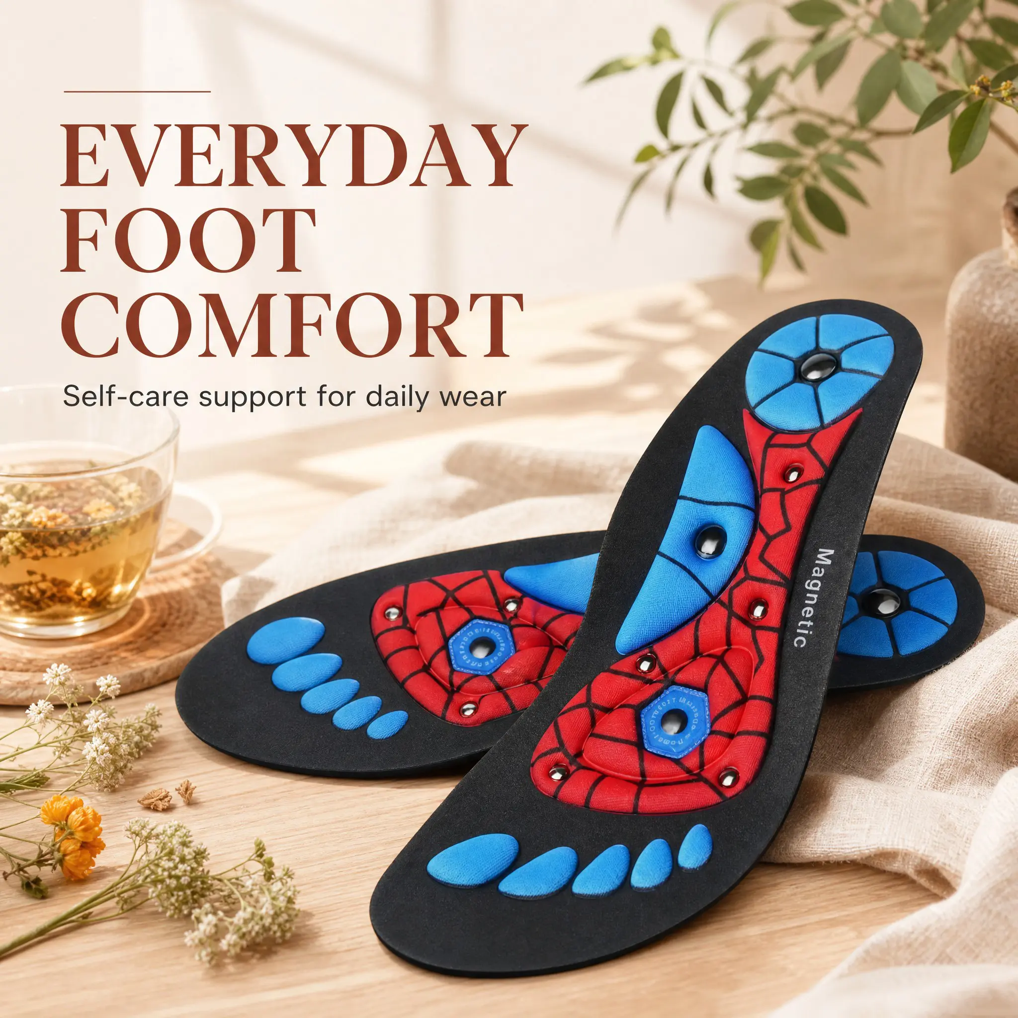 Shock Absorbing Insoles for Foot Pain Relief - 220+ lbs Support for Plantar Fasciitis, High Arches, Flat Feet, Arch Support, Reduces Fatigue, Helps Neuropathy & Swelling, All-Day Comfort for  Work, Running & Everyday Wear for Men & Women