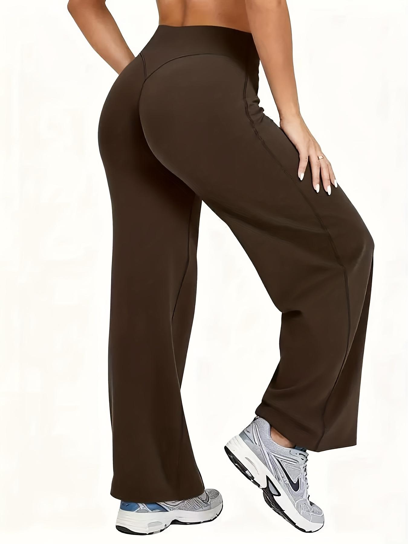 4-pack women’s autumn apparel, women’s Halloween costumes, high-waisted wide-leg yoga pants - stretchy fabric - blended material, suitable for yoga, Pilates, and fitness activities |Wide-leg hem | Stretchy fabric