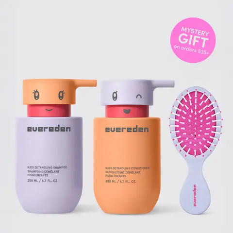 Evereden Kids Detangling Shampoo & Conditioner & FREE Brush | Plant Peptides + Argan Oil | Clinically Tested | Choose Your Bundle | Ages 3+