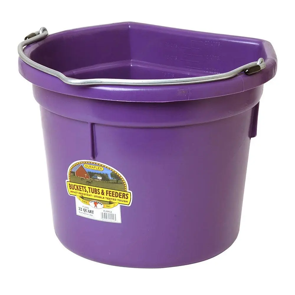 Little Giant All Purpose Heavy Duty Flat Back 22 Quart Plastic Bucket, Purple Little Giant All Purpose Heavy Duty Flat Back 22 Quart Plastic Bucket, Purple