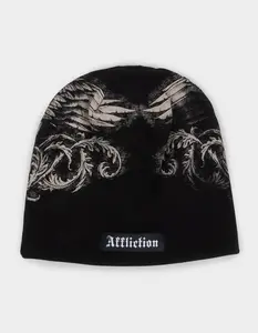 AFFLICTION  Mens Winged Up Beanie, Black Combo