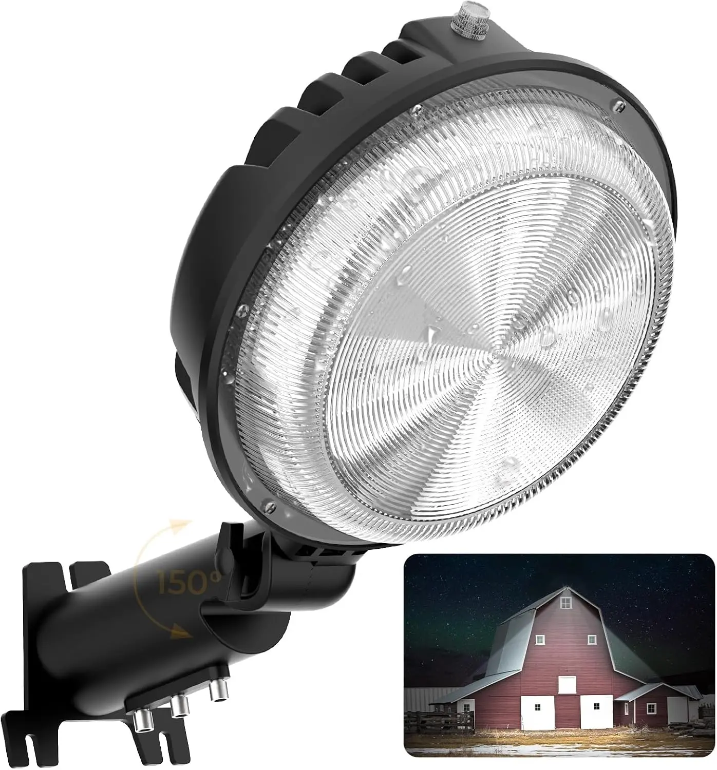2-Pack LED Barn Light, 150W 20000LM Dusk to Dawn Outdoor Lighting, 120VAC | Ultra Bright 6500K Daylight With 150° Adjustable Angle IP66 Waterproof for Barns, Farms, Yards, Garages and Large Areas