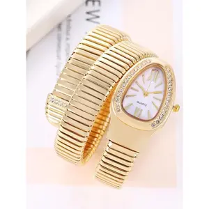 1 fashionable, versatile and personalized snake shaped small tail women's bracelet watch quartz watch with thick hands and diamond tail Exquisite Watch(Sheet)