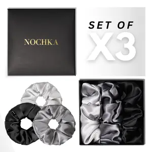 Monogram Shades of 3 Regular Mulberry Silk Scrunchies | 100% Silk