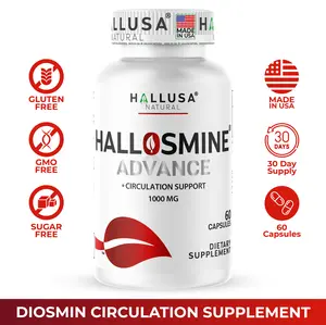 HALLUSA NATURAL HALLOSMINE ADVANCE 1000 mg x 60 Capsules – Circulation Support with High-Potency Diosmin 90% – Healthy Vein & Blood Flow