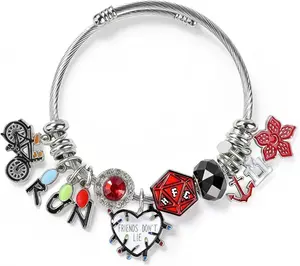 Vintage Charm Bracelet Open Cuff for Women & Men – Adjustable Retro Bangle with Guitar Pick & Dice Charms, Aesthetic Jewelry Gift for Valentines, Birthday, Easter Basket Stuffers