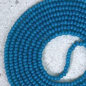 AFRICAN OPAL - Tie On Waist Beads - 45 to 60 inches Waistbeads - Blue Bold Summer Waistbeads - Blue Waistbeads - Belly Beads - Body Beads - Authentic Waistbeads - African Waistbeads Made By Venus