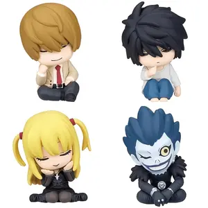 4 Styles, 1pc Randomly Sent Chibi Anime Character Figure Set - Cute Sitting Pose Collectible Statues for Desk Decor
